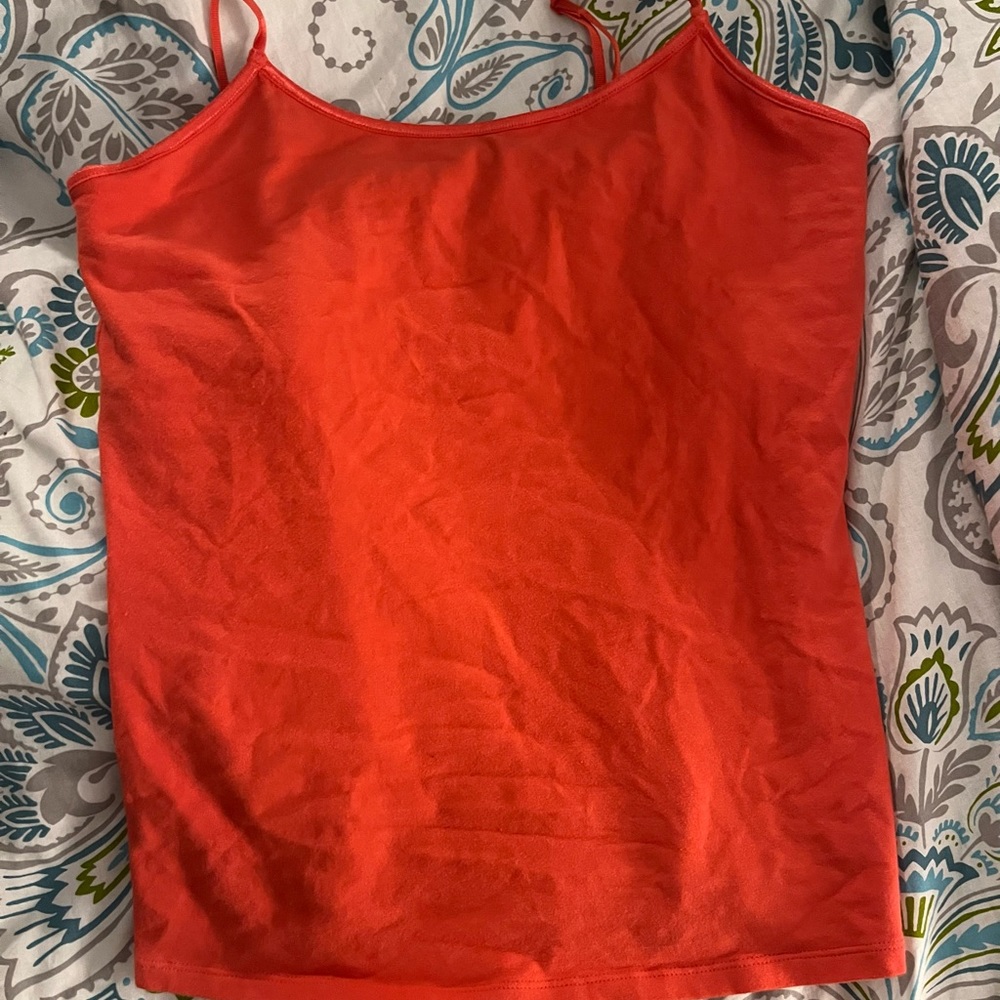 Reddish orange tank top